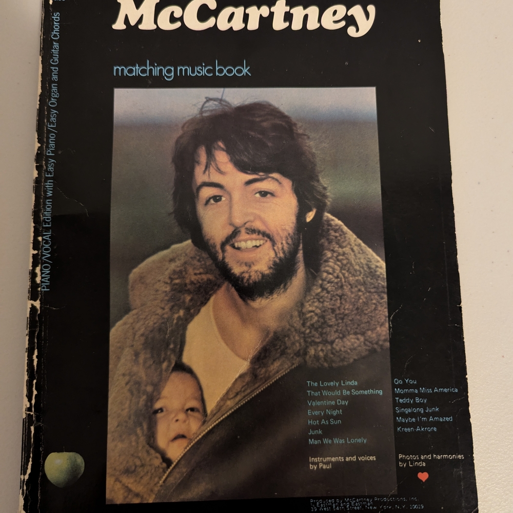 1970s Paul McCartney Matching Music Book Beatles Classic Rock Vintage